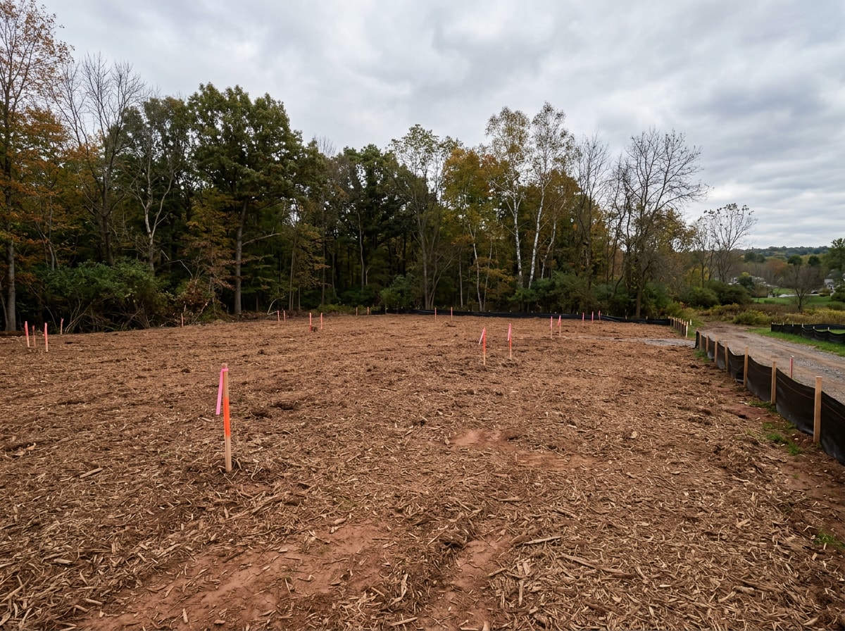 Cleared and mulched lot ready for grading near Buffalo, NY