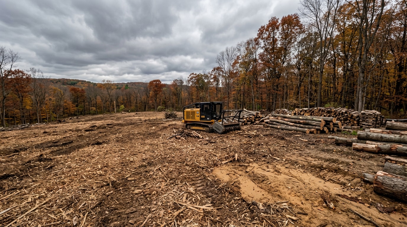 Freshly cleared forestry land ready for site preparation in Buffalo, NY Freshly cleared forestry land ready for site preparation in Buffalo, NY